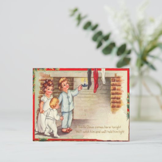 Kinder prüfen Strümpfe Postkarte (Stehend Vorderseite)