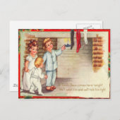 Kinder prüfen Strümpfe Postkarte (Vorne/Hinten)