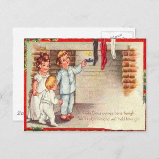 Kinder prüfen Strümpfe Postkarte (Vorne/Hinten)