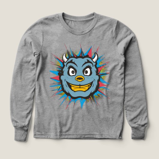 👹 Kinder Pullover – Lustiges Monster Gesicht (Design Vorderseite)