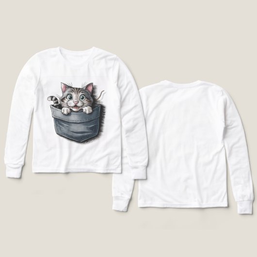  😺 Kinder Pullover – Süße Katze (Design Vorderseite & Rückseite)