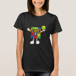 Kinder Puzzleteil Tennis Autismus Bewusstsein T-Shirt