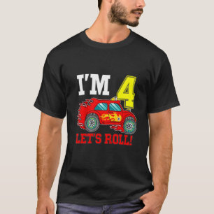 Kinder Race Car 4. Geburtstag Junge 4 Rennfahrer T-Shirt