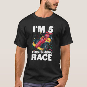 Kinder Racing Auto 5. Geburtstag 5 Fünf Kleinkind  T-Shirt