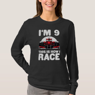Kinder Racing Car 9. Geburtstag 9 Neun Kleinkind F T-Shirt