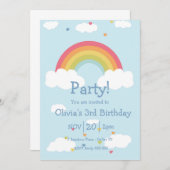 Kinder Rainbow Birthday Party Einladung (Vorne/Hinten)
