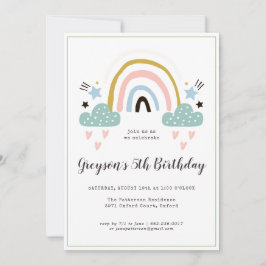 Kinder Rainbow Birthday Party Einladung