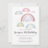 Kinder Rainbow Birthday Party Einladung (Vorderseite)