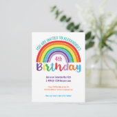 Kinder Rainbow Birthday Party Hübsch Einladungspostkarte (Stehend Vorderseite)