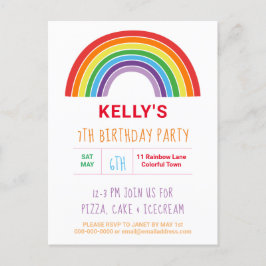 Kinder Rainbow Birthday Party Hübsch Einladungspostkarte