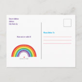 Kinder Rainbow Birthday Party Hübsch Einladungspostkarte (Rückseite)