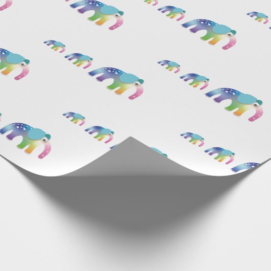 Kinder Rainbow Elephant Gift Wrap Geschenkpapier (Ecke)
