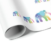 Kinder Rainbow Elephant Gift Wrap Geschenkpapier (Rolleneckpunkt)