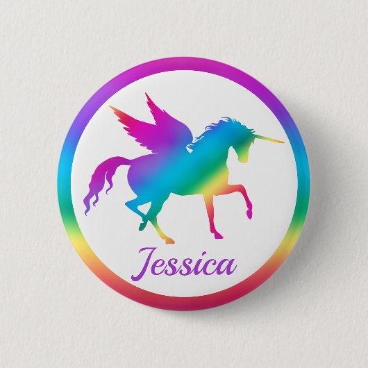 Kinder Rainbow Gradient Unicoron Silhouette Button (Vorderseite)