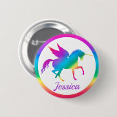 Kinder Rainbow Gradient Unicoron Silhouette Button (Vorne & Hinten)