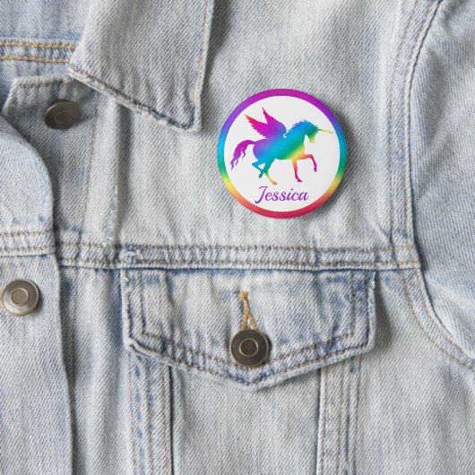 Kinder Rainbow Gradient Unicoron Silhouette Button (Beispiel)