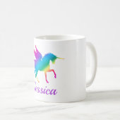 Kinder Rainbow Gradient Unicoron Silhouette Kaffeetasse (VorderseiteRechts)