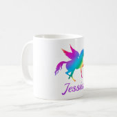 Kinder Rainbow Gradient Unicoron Silhouette Kaffeetasse (Vorderseite Links)