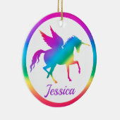 Kinder Rainbow Gradient Unicoron Silhouette Keramik Ornament (Rechts)
