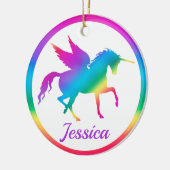 Kinder Rainbow Gradient Unicoron Silhouette Keramik Ornament (Links)
