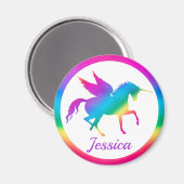 Kinder Rainbow Gradient Unicoron Silhouette Magnet (Vorderseite/Rückseite)
