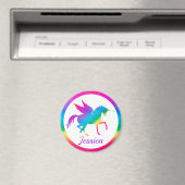 Kinder Rainbow Gradient Unicoron Silhouette Magnet (In Situ (Geschirrspüler))