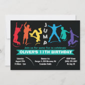 Kinder Rainbow Jump Trampolin Geburtstagsparty Einladung (Vorderseite)