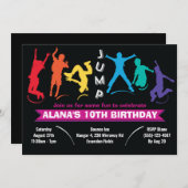 Kinder Rainbow Jump Trampolin Geburtstagsparty Einladung (Vorne/Hinten)