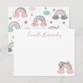 Kinder-Rainbow-Note-Karte Mitteilungskarte (Vorne/Hinten)