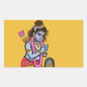 Kinder-Rama-Betrachtung-Shiva-Aufkleber Rechteckiger Aufkleber