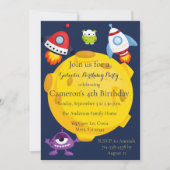 Kinder Raumgalaxie Planets Außerirdischen Geburtst Einladung (Vorderseite)