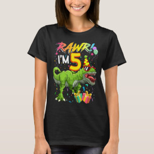 Kinder Rawr I m 5 5. Geburtstag Rex Dinosaur Party T-Shirt