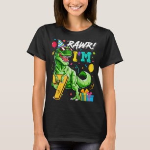 Kinder Rawr I m 7. Geburtstag Rex Dinosaur Party T-Shirt
