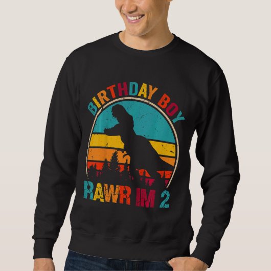 Kinder Rawr ich bin 2 Dinosaurier Rex 2. Geburtsta Sweatshirt (Vorderseite)