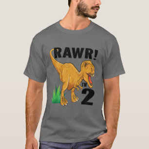 Kinder Rawr ich bin 2 Dinosaurier T Rex 2. Geburts T-Shirt
