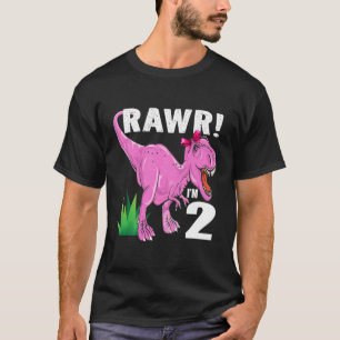 Kinder Rawr ich bin 2 Dinosaurier T Rex 2. Geburts T-Shirt