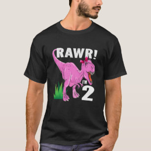 Kinder Rawr ich bin 2 Dinosaurier T Rex 2. Geburts T-Shirt