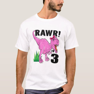 Kinder Rawr ich bin 3 Dinosaurier T Rex 3 Rd Gebur T-Shirt
