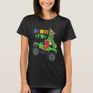 Kinder Rawr ich bin 3 Dinosaurier T Rex Monster Tr T-Shirt