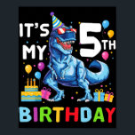 Kinder Rawr Ich bin 5. Geburtstagsparty T Rex Dino Poster<br><div class="desc">Kinder Rawr Ich bin 5. Geburtstagsparty T Rex Dinosaurier Geschenk für Jungen</div>