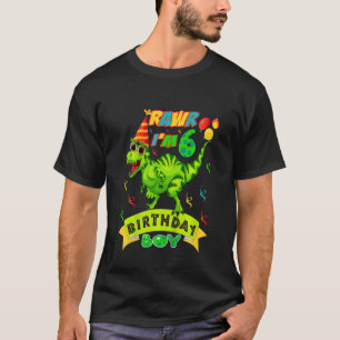 Kinder Rawr Ich bin 6. Geburtstag Junge Dino Rex 6 T-Shirt