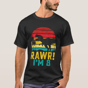 Kinder Rawr ich bin 8 8. Geburtstag Dinosaurier Re T-Shirt