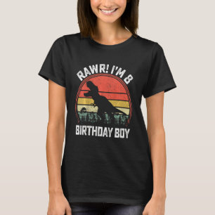 Kinder Rawr ich bin 8 Jahre alt Rex 8. Geburtstag  T-Shirt