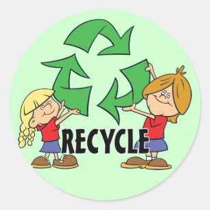 Kinder recyceln runder aufkleber