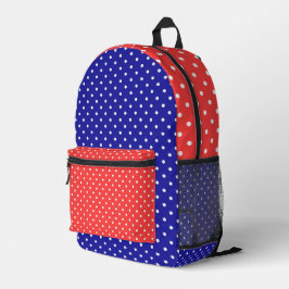 Kinder Red Blue Polka Dots Bedruckter Rucksack