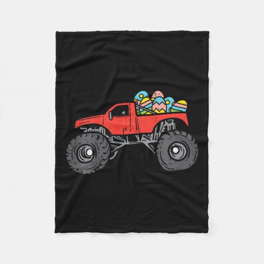 Kinder Red Monster Lkw Eier Ostereier Jäger Fleecedecke (Vorderseite)