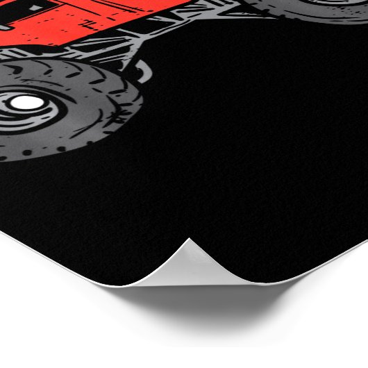 Kinder Red Monster Lkw Eier Ostereier Jäger Poster (Ecke)