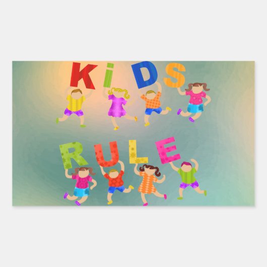 Kinder-Regelkleber Rechteckiger Aufkleber (Vorderseite)