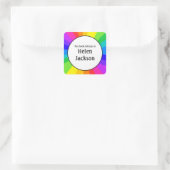 Kinder Regenbogen-Buchzeichen Quadratischer Aufkleber (Tasche)