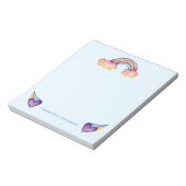 Kinder Regenbogen | Name hinzufügen Notizblock (Rotiert)